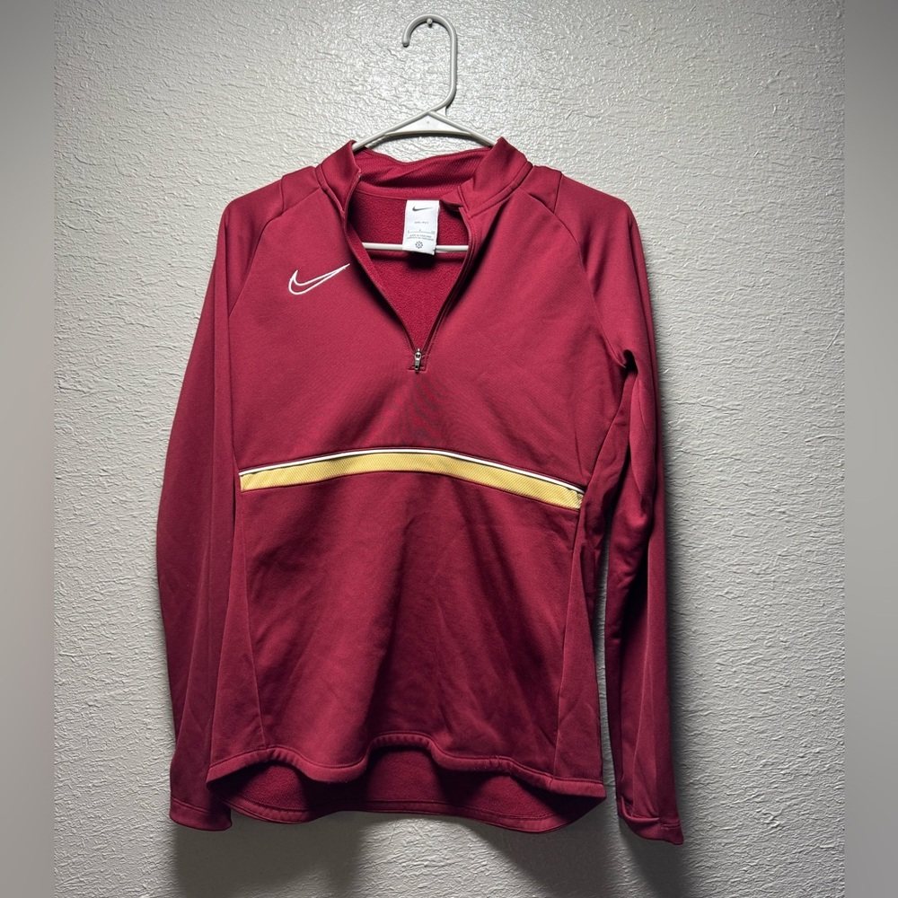 Red and gold Nike quarter zip